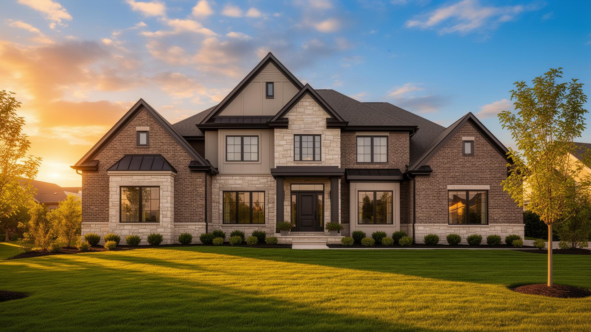 Beautiful home at sunset